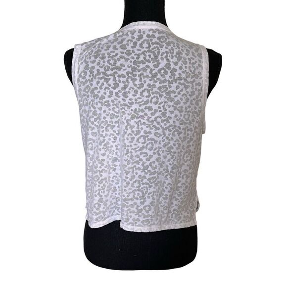 Evolution & Creation White Sheer Leopard Tank Top Sz Medium - Picture 5 of 5